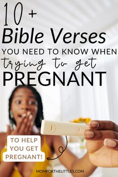 a woman holding a nintendo wii game controller in her right hand with the words 10 bible verses you need to know when trying