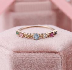 Rainbow Sapphire Band, Rainbow Gemstone Ring, Rainbow Half Eternity Ring, Multi-color Natural Sapphire, Rainbow Ombre Ring, Stacking Ring ✧･ﾟ: *✧･ﾟ:* Welcome to Charles Davin Jewelry*:･ﾟ･ﾟ✧ ✶Material: 10K/ 14K/ 18K ✶Main Stone: Natural Blue Sapphire, Ruby, Emerald, White Topaz, Sky Blue Topaz, Citrine, Pink Tourmaline ✶Side Stone: - ✶Width of band: 1.2mm ✶Thickness of band: 1.0mm PRODUCTION TIME My team of jewelry artisans and I are ecstatic and cannot wait to share our passion, joy and creativi Rainbow Wedding Band, Ombre Ring, Ombre Rings, Rainbow Ombre, Rainbow Sapphires, Rainbow Gemstones, Sapphire Band, Half Eternity Ring, Ring Stacking