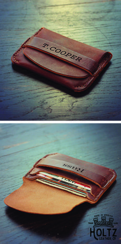 The Babe Front Pocket Wallet is the perfect gift for your groom on the big day! This wallet fits comfortably in the front pocket of men’s jeans and holds 6 cards and cash comfortably. This is a gift he will use and love for a lifetime. Pocket Wallet, Leather Hide, American Leather, Leather Projects