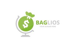 a green globe with a dollar sign on it and the words baglios above it