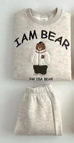 This sweet 'I Am Bear' Jogger Set is the perfect way to keep your baby looking cute and cozy! Made of soft cotton and worsted fabric, it fits true to size for 7-36 months and features a stylish cartoon pattern. With long sleeves and a pullover closure, it's perfect for spring and autumn days. Your little one will love the warmth and comfort of this adorable set! Details: Outerwear Type: Coat Material: Cotton Fabric Type: Worsted Sleeve Length: Long Fit: Fits true to size, take your normal size S Cartoon Ships, Coffee Sizes, Autumn Days, 2nd Baby, Cartoon Pattern, Jogger Set, Baby Skin, Baby Grows, Clothing Size Chart