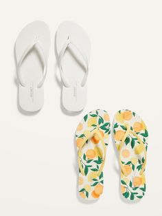 Pack includes 2 pairs of plant-based flip-flop sandals.  Textured thong-strap upper.  Firm foot bed.  Textured EVA foam outsole is partially made with renewable sugarcane.  To measure your shoe size, place a piece of paper on the ground.  Stand baref Personalized Flip Flops, American Eagle Aerie, Foot Bed, Flip Flop Shoes, Eva Foam