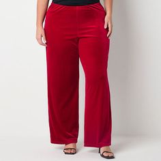 Front Style: Flat FrontFeatures: Stretch FabricClosure Type: Pull OnFit: Loose FitRise: At WaistFiber Content: 95% Polyester, 5% SpandexFabric Description: VelvetLining: UnlinedInseam: 32 InLeg Style: Wide LegCare: Dry Flat, Hand WashCountry of Origin: Imported Red Wide-leg Evening Pants, Red Ankle-length Pants For Loungewear, Red Relaxed Fit Full-length Pants, Red Wide-leg Pants With Elastic Waistband, Red Full-length Pants With Elastic Waistband, Pull On Pants, Pants Color, Wide Leg, Product Description