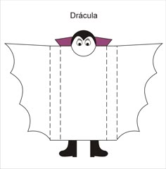 a paper cut out of a bat with the words dracula on it