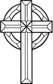 a cross that has been drawn in black and white