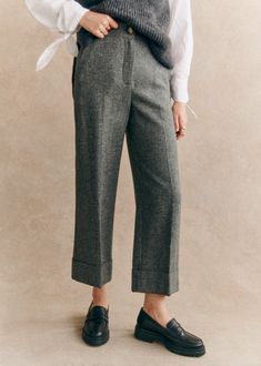 Virgin wool ankle-length trousers;Hem at bottom of leg;Italian pockets and single welt pockets with button on back;Marked pleats at the front and back;Zip and button closure;Lined;Inside leg length 68 cm / 26.8 in (for a 36) Lifestyle Dresses, Denim Suit, Polo Sweatshirt, Skin Discoloration, Swimwear Dress, Wool Pants, Work Wardrobe, Winter Style, Who What Wear