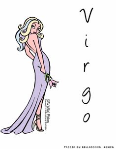 a drawing of a woman in a dress with the word virgo written on it