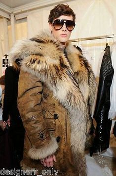 DSQUARED2 Snow Parka Runway Winter Jacket | eBay Mens Fur Coat, Quilted Parka, Fur Parka, Male Fashion Trends, Well Dressed Men, Male Fashion, Fur Fashion, Good Looking Men