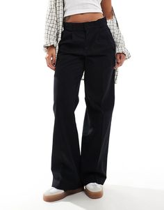 Trousers & Leggings by Dickies For days when denim won't do High rise Belt loops Functional pockets Branded patch Wide leg Dickies Black Pants, Madewell Plaid, Pleated Wide Leg Pants, Leggings Sale, Dress Bra, Maxi Dress Trend, Swimwear Sale, Hoodies For Sale, Dress Trousers