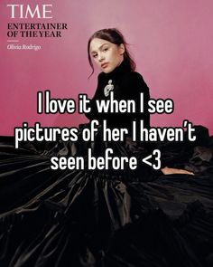 a woman sitting on top of a black dress with the caption i love it when i see pictures of her haven't seen before 3