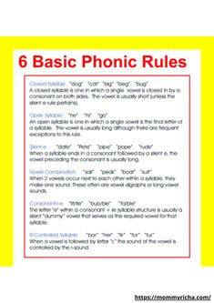 phonics rules Mayan Alphabet, Phonic Rules, Prek Classroom, Spelling Rules, Reading Specialist