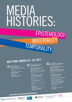 the poster for media history epistemology materiality