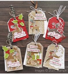 Stampin Up Christmas Tags, Christmas Greetings Images, Holiday Card Inspiration, Christmas Treats Holders, Fancy Friday, Christmas Card Set