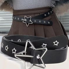 Belts Material: PU Clothes With Stars On Them, Goth Chain Belt, Star Belt Buckle, Star Based Outfits, Y2k Fashion Accessories, Star Inspired Outfits, Belt Layering, Aesthetic Belts, Star Themed Outfits