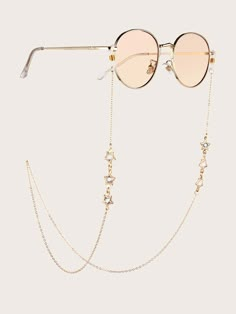 Gold    Copper  Glasses Chain Embellished   Women Accessories Star Glasses, Star Decor, نظارات شمسية, Stylish Glasses