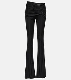 Find VERSACE X Dua Lipa Gathered Jersey Flared Pants on Editorialist. Material: 100% viscose. Care instructions: dry clean. Made in Italy. Designer color name: Black. Closure: concealed zipper. Versace Dua Lipa, Versace X Dua Lipa, Dua Lipa X Versace, 2000s Pants, Uzun Boy, Versace Pants, Velvet Flare Pants, Velvet Flares