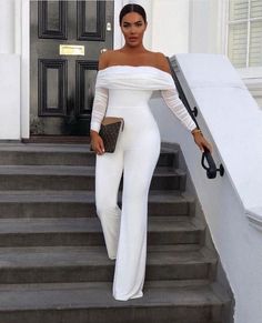 This Womens Dresses item by GoldenAfricanStore has 64 favorites from Etsy shoppers. Ships from Nigeria. Listed on Jul 6, 2024 White Long Sleeve Jumpsuit, Prom Jumpsuit, White Outfits For Women, White Party Outfit, 90s Fashion Outfits Hip Hop Party, Gaun Fashion, Chique Outfits, Wedding Jumpsuit, All White Outfit