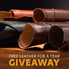 leather for a year giveaway is on display at the store, and it's free