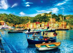 Portofino, Italy - JigsawJungle.com Village In Italy, Diamond Paint, Hdr Photography, 1000 Piece Jigsaw Puzzles, Fishing Villages, New Hobbies, Puzzle Pieces, Painting Kits