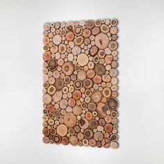 a piece of wood that has been cut into smaller circles and arranged on top of each other