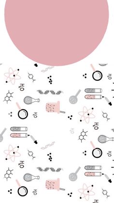 an image of some pink and black objects on a white background with circles around it