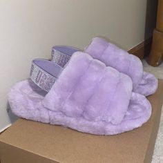 Rare Uggs. Sold Out. Brand New. Beautiful Color And Stones! Purple Ugg Slippers, Purple Uggs, Ugg Shoes Women, Purple Slippers, Cute Uggs, Girly Tingz, Ugg Sandals, Grunge Pictures, Purple Things