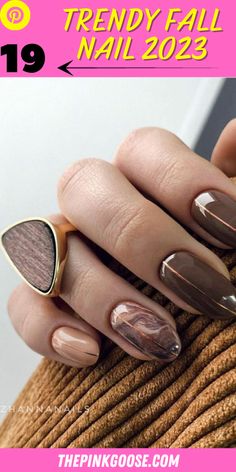 19 Simple and Trendy Fall Nail Ideas for 2023 Neutral Fall Nails 2023, Neutral Fall Nails Gel, Nail Ideas For 2023, Fall Nail Ideas, Sns Nails, Nude Nail Polish, Nude Nail, Blue Polish, New Nail Designs