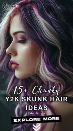 Monochrome Magic: Dive into the monochrome magic of Y2K skunk hair, where contrasting hues create a striking visual impact.