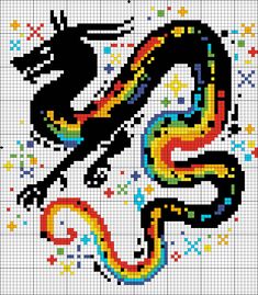 a cross stitch pattern with an image of a cat and the letter s on it