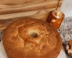 a bundt cake sitting on top of a white plate