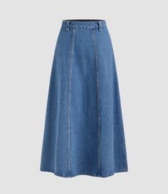 Simple Hijab Outfit, 70s Retro Fashion, Skirts Long, Long Denim Skirt, Maxi Skirt Outfits, Modest Skirts, Denim Chic, Denim Skirts, Solid Clothes