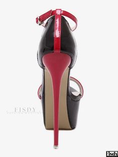 Fisdy - Platform Open Toe Sky High Ankle Strap Sandal Shoes - Red Seductive Elegance, High Heel Sandals Red Platform Sandals, Red Platform Heels, Open Shoes, White Platform Sandals, Red Platform, Elegant High Heels, Designer High Heels, Red High Heels, Open Toe High Heels