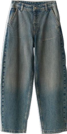 Chic High Rise Jeans For Everyday, Trendy Medium Wash Cropped Denim Jeans, Fall High-rise Washed Blue Jeans, Fall High Rise Washed Blue Jeans, Trendy Baggy Straight Leg Cropped Jeans, Fall Washed Blue High Rise Jeans, Baggy High-rise Jeans, Trendy Baggy Mid-rise Cropped Jeans, Trendy Denim Flare Jeans For Everyday