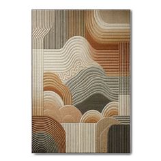 an abstract rug with wavy lines and waves