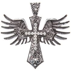 Give your jewelry a boost with incredible pendants! Winged Cross Pendant features an ornate cross shape with detailed wings, swirls, and rhinestones. This gorgeous pendant is perfect for providing a focal point for your necklace creations! Details: Length: 3" Width: 3 1/8" Metal Color: Antique Silver Package contains 1 bracelet. Cross With Wings, Pretty Cross, Ornate Cross, Unicorn Pendant, Jewelry Charms Pendants, Silver Wings, Wing Necklace, Print Coupons, Fabric Bolts