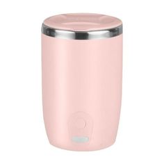 a pink trash can on a white background