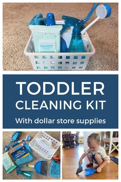 toddler cleaning kit with dollar store supplies