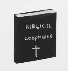 a book with the words biblical loopholes written on it and a cross in front of it