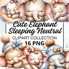 cute elephants sleeping next to each other with the caption clipart collection 16 png