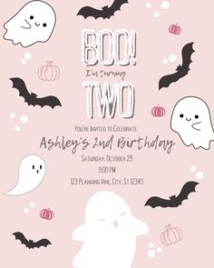 a halloween birthday party with ghost, pumpkins and boo - tids on it