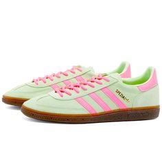 Send Offers. I May Accept 100% Authentic Straight From Adidas Very Lightweight And Comfortable For Summer Can Be Easily Styled Shipping Same Day / Next Day (Unless Holiday) Handball, Green And Pink Shoes, Cute Addidas, Pink And Green Shoes, Colorful Athleisure, Adidas Handball Spezial, Adidas Handball, Handball Spezial, Adidas Design