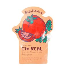 Tony Moly: I'm Real Tomato Mask - Radiance Skin Tomato Mask, Radiance Skin, Yuzu Citrus, Skin Radiance, Sheet Mask, Dull Skin