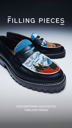 Taking inspiration from a picturesque mountain scene, our new Summit Loafer reinterprets our classic silhouettes through elevated craftsmanship. Expertly combining utility and textile artistry by way of a custom embroidered patch. A vibrant display of colors set off against a luxurious leather construction. Find it in-store or online at fillingpieces.com