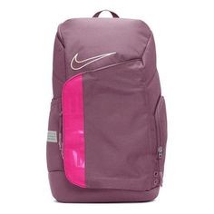 Nike Elite Air Max Cushion Backpack 'Pink' CK4237-533 Sporty Pink Bag For Outdoor, Pink Standard Backpack For Outdoor, Pink Backpack For Outdoor, Pink Functional Outdoor Backpack, Functional Pink Outdoor Backpack, Sporty Pink Backpack For Sports, Functional Pink Sports Backpack, Functional Pink Backpack, Pink Sports Backpack