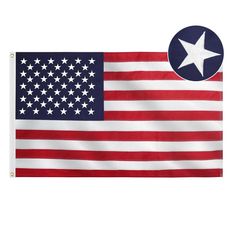 an american flag with a white star on it