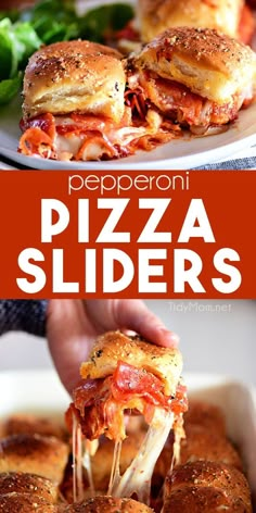 the pizza sliders are ready to be eaten