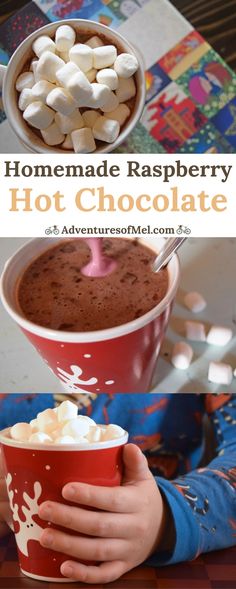 homemade raspberry hot chocolate recipe with marshmallows