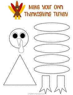 a turkey cut out with the words make your own thanksgiving turkey