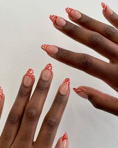 Abstract Swirls Winter Nail Ideas, Nyc Nails, African Sunset, Cute Simple Nails, Winter Nail Designs, Winter Nail, French Tip Nails, Perfect Nails