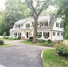 a large white house with lots of windows